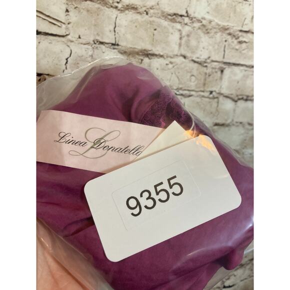 Linea Donatella Nightgown Womens‎ Medium Berry Satin & Lace Babydoll Romantic - Picture 12 of 15